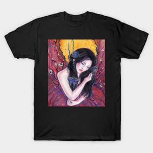 Madame Butterfly art by Renee L Lavoie T-Shirt